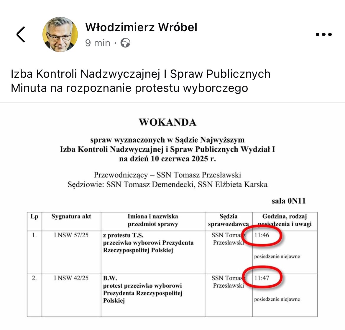 Jeśli jeszcze ktoś ma wątpliwości, że Izba Kontroli Nadzwyczajnej i Spraw Publicznych SN nie jest sądem, to proszę.
60 sekund na rozpatrzenie protestu wyborczego to według niej wystarczająca ilość czasu. Dramat...

#PoliczmyGłosy #PrzeliczmyGlosy #AplikacjaMateckiego