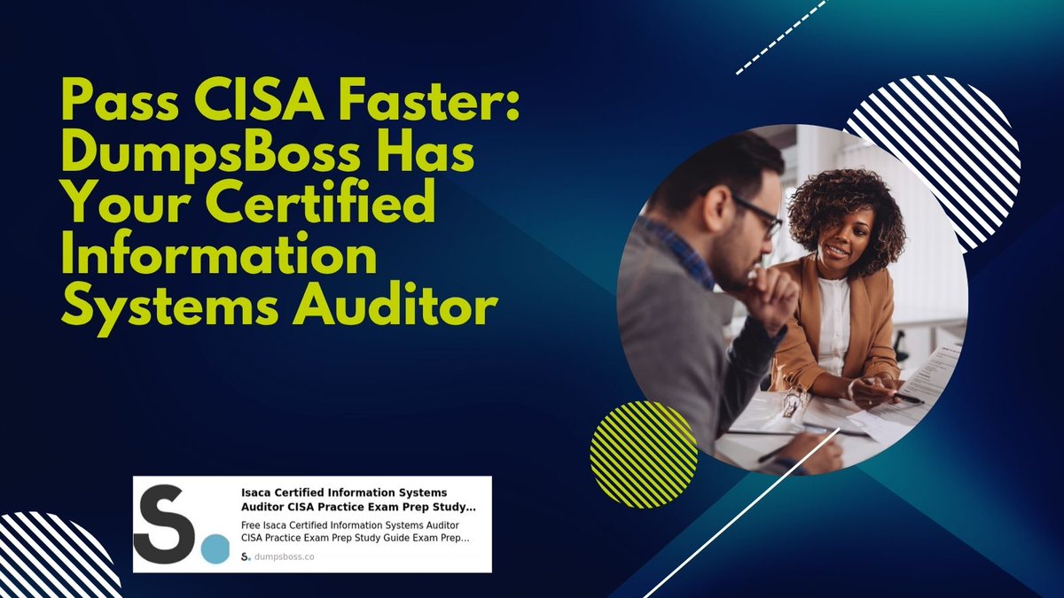 charles89568's tweet image. Pass CISA Faster: DumpsBoss Has Your Certified Information Systems Auditor Practice Test

Our CISA Practice Test on DumpsBoss helps you prepare efficiently. 

Click here to get more detail: dumpsboss.co/isaca-exam/cis…

#CISACertification #CISAExam #PracticeTest #DumpsBoss #Auditor