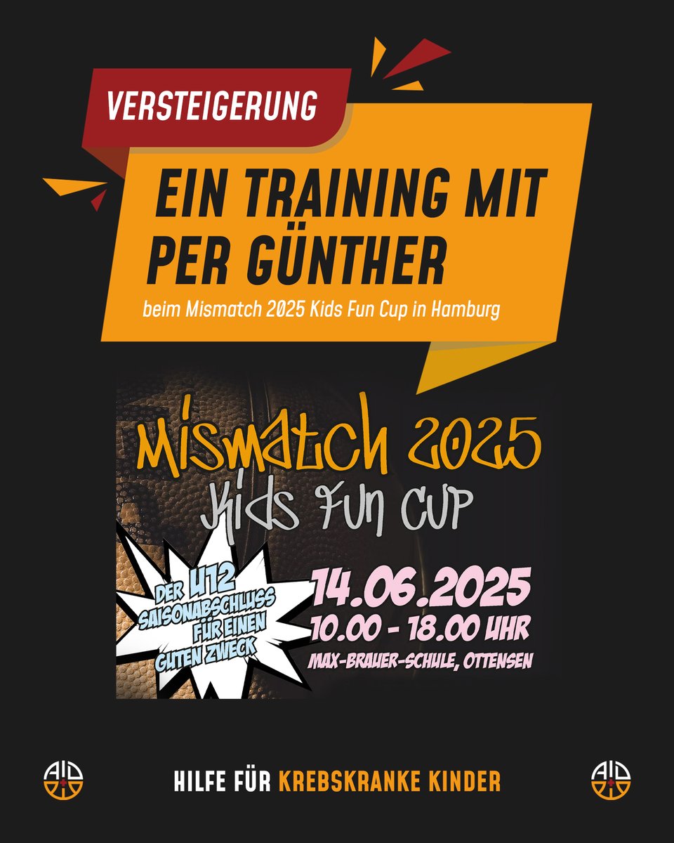 BASKETBALL AID (@basketball_aid) on Twitter photo 🎯Jetzt mitbieten:
Exklusive Trainerstunde mit unserem Vorstand <a href="/GuntherPer/">PerGünther</a> 🏀
📍 Benefizturnier in Hamburg
💛 Alle Erlöse für BASKETBALL AID & das Projekt „Knack den Krebs“
➡️ Auktion: tinyurl.com/4jxmdz32
#PerGünther #Mismatch25 #Charity 🎯Jetzt mitbieten:
Exklusive Trainerstunde mit unserem Vorstand <a href="/GuntherPer/">PerGünther</a> 🏀
📍 Benefizturnier in Hamburg
💛 Alle Erlöse für BASKETBALL AID & das Projekt „Knack den Krebs“
➡️ Auktion: tinyurl.com/4jxmdz32
#PerGünther #Mismatch25 #Charity