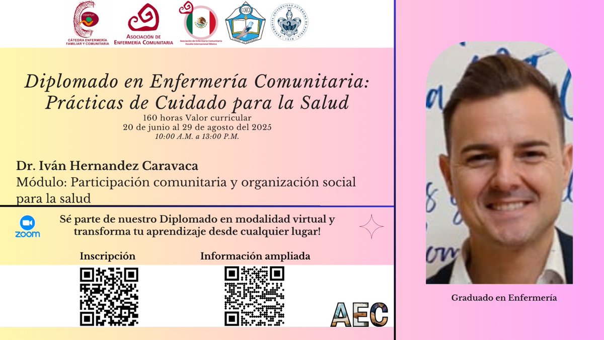 !Apertura Plazo Inscripción ⁠ Diplomado en Enfermería Comunitaria: Prácticas de Cuidado para la Salud ⁠!
enfermeriacomunitaria.org/web/index.php/…