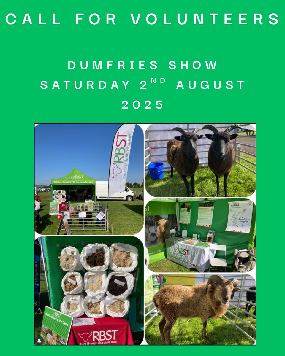 RBST Scotland (@rbstscotland) on Twitter photo Can you help us at the <a href="/DumfriesShow/">Dumfries Show</a>?
Email RBST Scottish Coordinator Alice: alicelennox@rbst.org.uk Can you help us at the <a href="/DumfriesShow/">Dumfries Show</a>?
Email RBST Scottish Coordinator Alice: alicelennox@rbst.org.uk