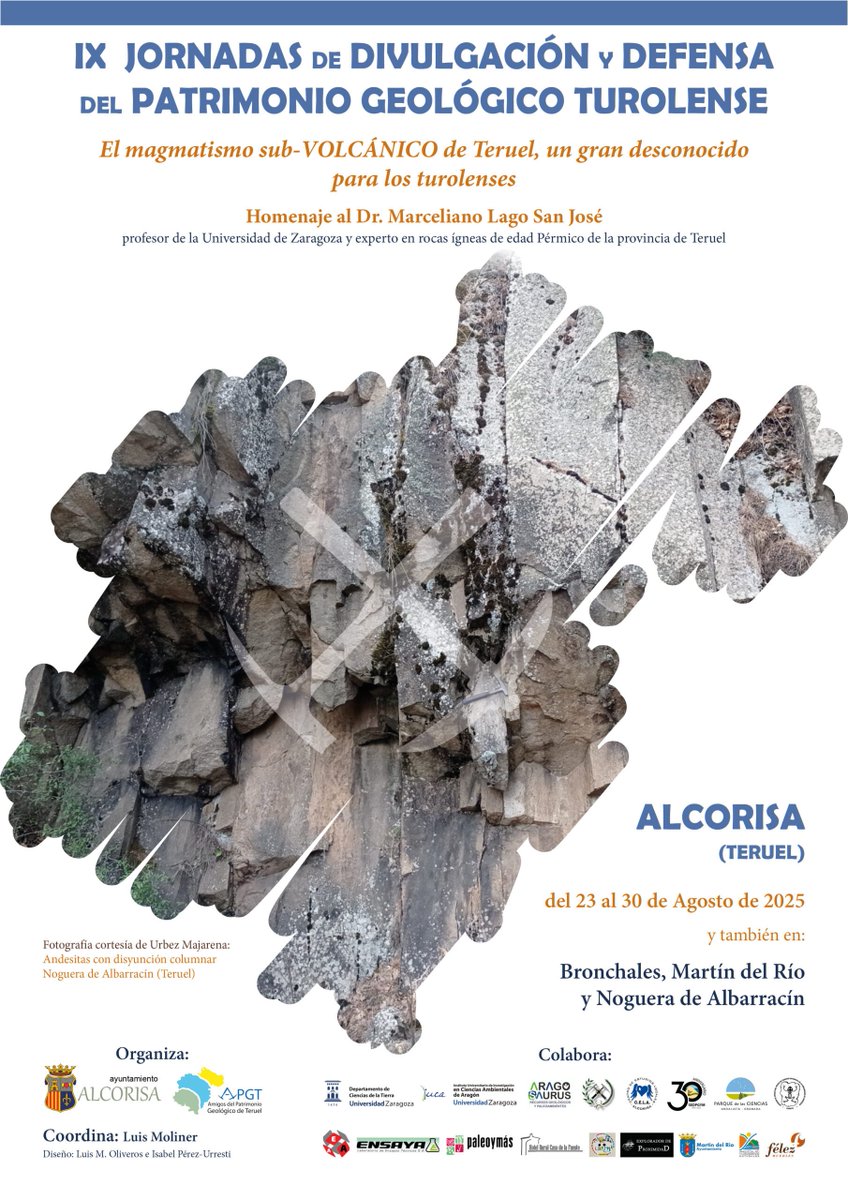 📢 IX Jornadas de Divulgación y Defensa del Patrimonio Geológico Turolense 

🔹Del 23 al 30 de agosto de 2025
🔹Alcorisa (Teruel)

👉Más info: aragosaurus.com/ix-jornadas-de…