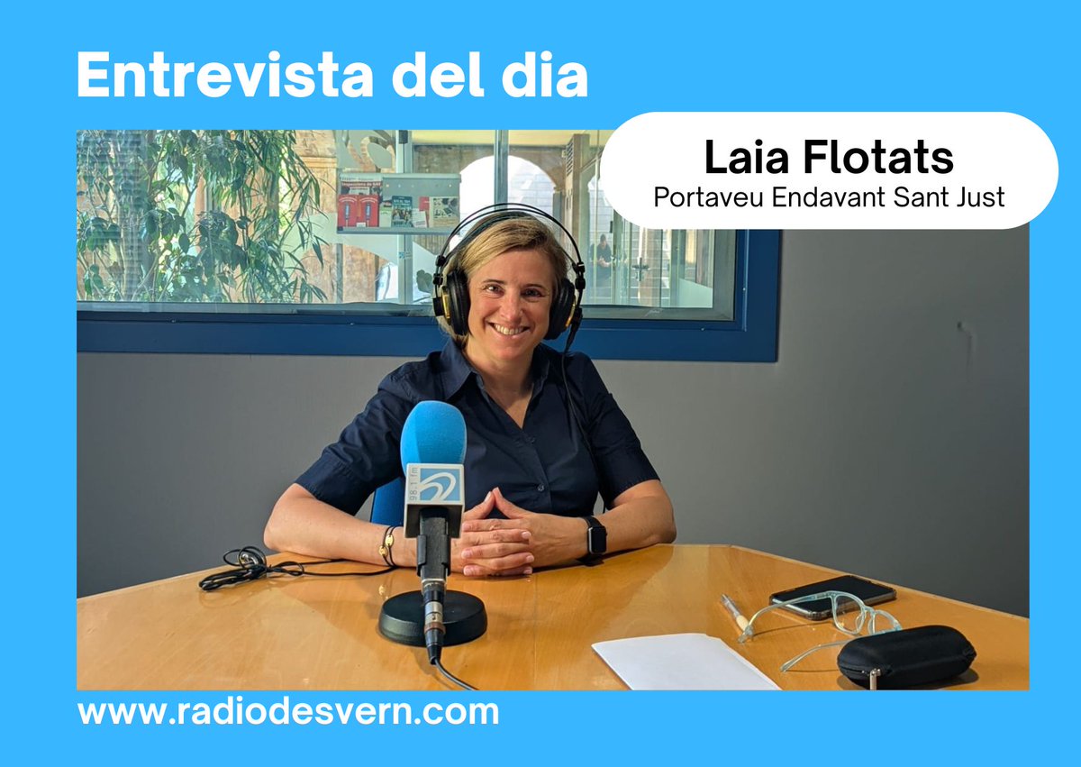 Ràdio Desvern (@radiodesvern) on Twitter photo 🎙️#RadioDesvern - Entrevista a Laia Flotats (<a href="/lflotats/">Laia Flotats</a>) portaveu del grup municipal <a href="/EndavantStJust/">Endavant Sant Just</a>
👉Aportacions del partit a mig mandat
👉Mobilitat, pont de Mas Lluí
👉Acció de Govern: lenta i poc planificada
👉Inseguretat ciutadana
🎧ENTREVISTA:
radiodesvern.com/programs/entre… 🎙️#RadioDesvern - Entrevista a Laia Flotats (<a href="/lflotats/">Laia Flotats</a>) portaveu del grup municipal <a href="/EndavantStJust/">Endavant Sant Just</a>
👉Aportacions del partit a mig mandat
👉Mobilitat, pont de Mas Lluí
👉Acció de Govern: lenta i poc planificada
👉Inseguretat ciutadana
🎧ENTREVISTA:
radiodesvern.com/programs/entre…