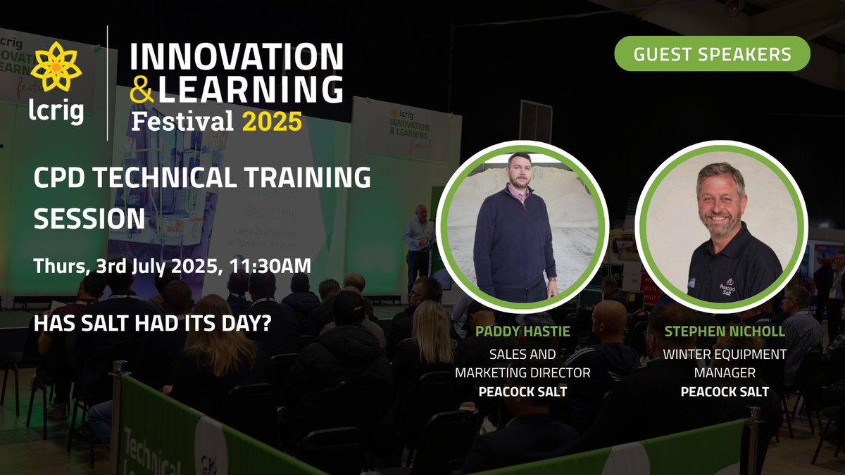 Peacock Salt (@peacock_salt) on Twitter photo We’re going on the road! 🛣️🧂
Paddy & Stephen are attending <a href="/LCRIGnetwork/">LCRIG (Local Council Roads Innovation Group)</a> Innovation & Learning Festival and they’ll be presenting on “Has Salt has it’s day?” Where they’ll be looking at the UK’s de-icing products and discussing how the landscape is evolving! We’re going on the road! 🛣️🧂
Paddy & Stephen are attending <a href="/LCRIGnetwork/">LCRIG (Local Council Roads Innovation Group)</a> Innovation & Learning Festival and they’ll be presenting on “Has Salt has it’s day?” Where they’ll be looking at the UK’s de-icing products and discussing how the landscape is evolving!