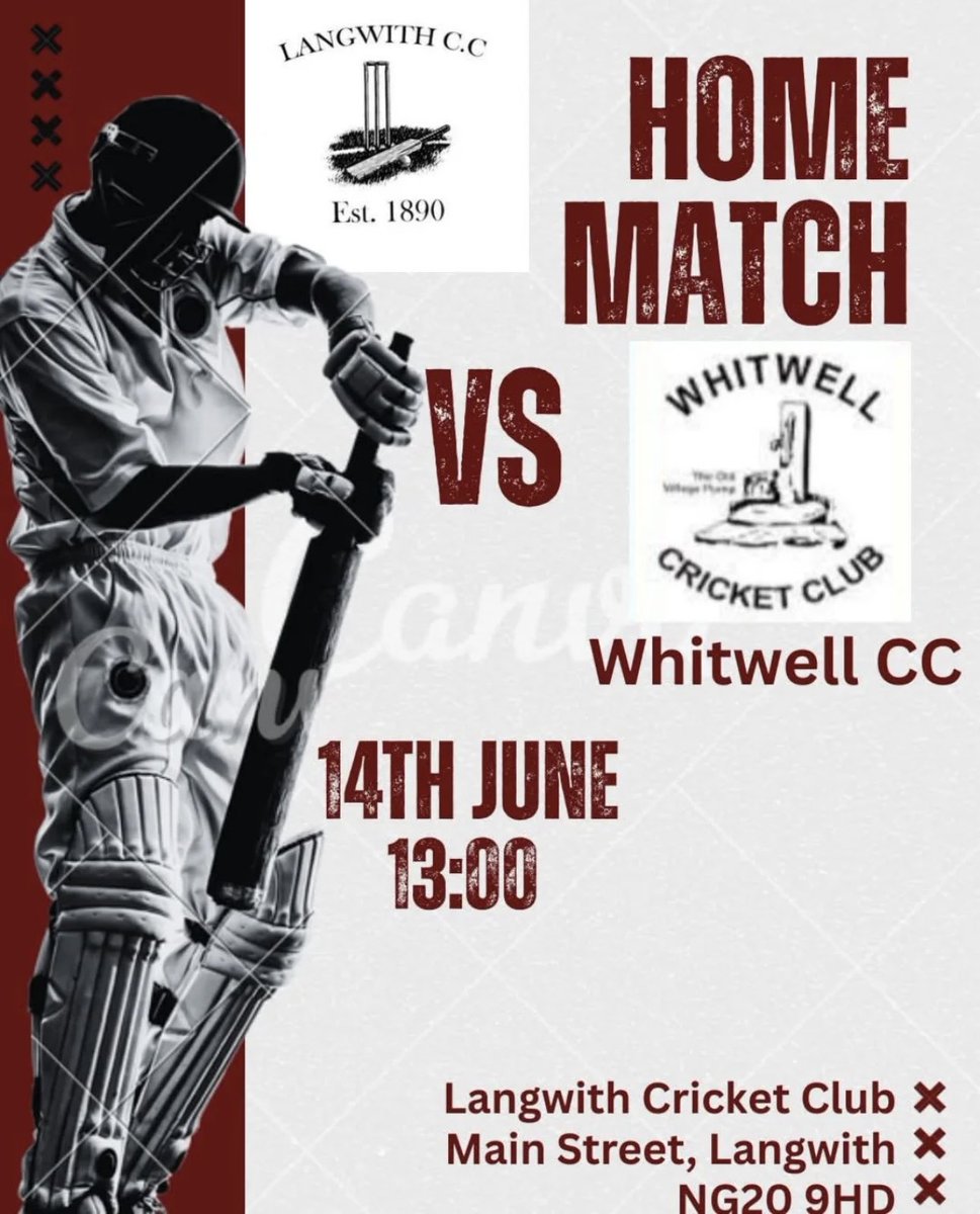 Langwith_CC's tweet photo. Back at home this weekend as we host ⁦@WhitwellCricket⁩ II…. https://t.co/cQa1cmbazb