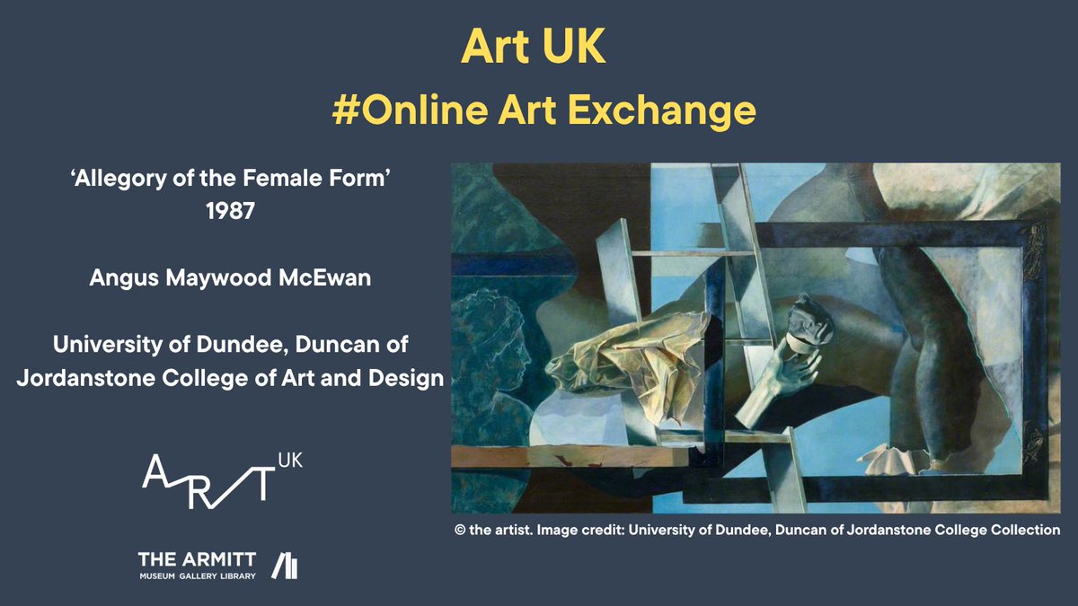 This week’s <a href="/artukdotorg/">Art UK</a>  #onlineartexchange Contemporary art that depicts the modern female form for the opening of Jenny Saville: The Anatomy of Painting @NPGlondon 
We have chosen this piece ‘Allegory of the Female Form’ 1987 by Angus Maywood McEwan 
<a href="/dundeeuni/">University of Dundee</a>
