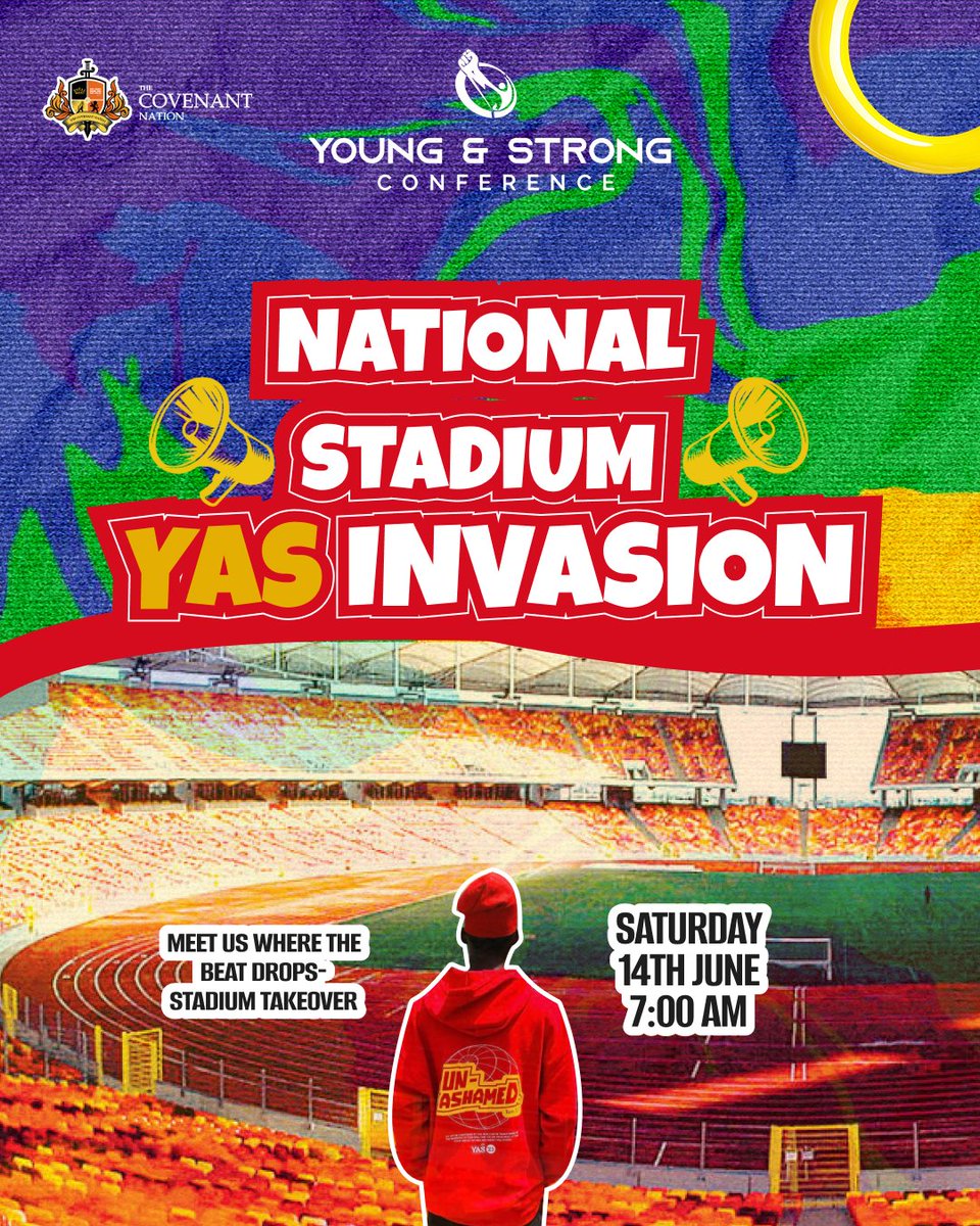 cconnectchurch_'s tweet photo. #YASInvasion stadium takeover is happening! Join us UNASHAMED at National Stadium, Saturday, June 14th, 7 AM. 

Bring your energy and squad to experience beats, vibes, purpose, and JESUS as we show what being LIT for Christ truly means. 

#unashamed #YASConference #yas2025 https://t.co/PRSir9eiTY