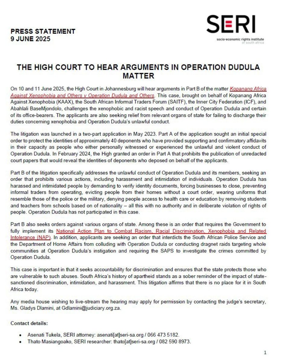 NGO's are trying to kill South Africans. They're taking the government and police to court to prevent the police from asking people to furnish the name and address to police in South Africa. #openborders