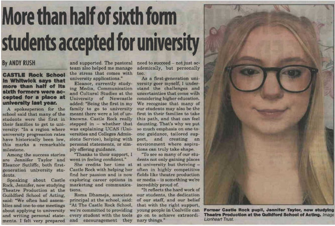 Lionheart Educational Trust (@lhtrustleics) on Twitter photo 🎉 📰We’re delighted that the achievements of some of our A-level students at <a href="/CastleRockSch/">The Castle Rock School</a> – many of whom are the first in their families to go to university – were celebrated in the latest issue of the #Coalville, Ashby and Swadlincote Times! 🎉 📰We’re delighted that the achievements of some of our A-level students at <a href="/CastleRockSch/">The Castle Rock School</a> – many of whom are the first in their families to go to university – were celebrated in the latest issue of the #Coalville, Ashby and Swadlincote Times!