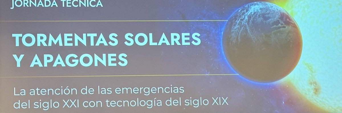 <a href="/EA4FSI/">e^(jπ) = -1</a>, Coordinador Provincial Adjunto Técnico de #REMER Madrid, hablando de Meteorología espacial y telecomunicaciones de emergencia (Red Nacional de Radio de Emergencia) en las jornadas sobre Tormentas solares y apagones de <a href="/ASELFcomunica/">ASELF</a> <a href="/DGobiernoMadrid/">Delegación del Gobierno en Madrid 🏛️</a> <a href="/proteccioncivil/">Protección Civil</a>