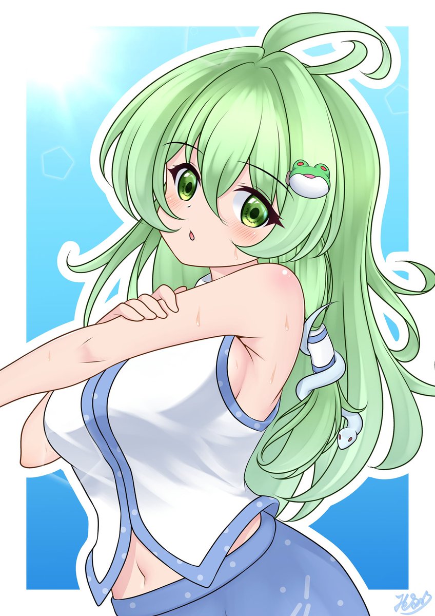 暑くなってきましたね
#東方Project #東風谷早苗