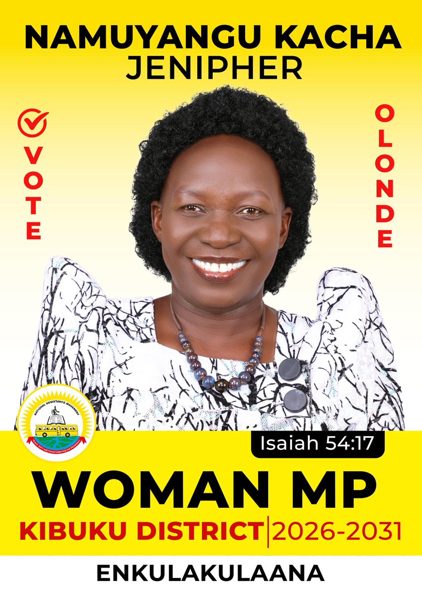 NAMUYANGU KACHA JENIPHER

Kibuku District Woman MP - 2026-2031

Here we go