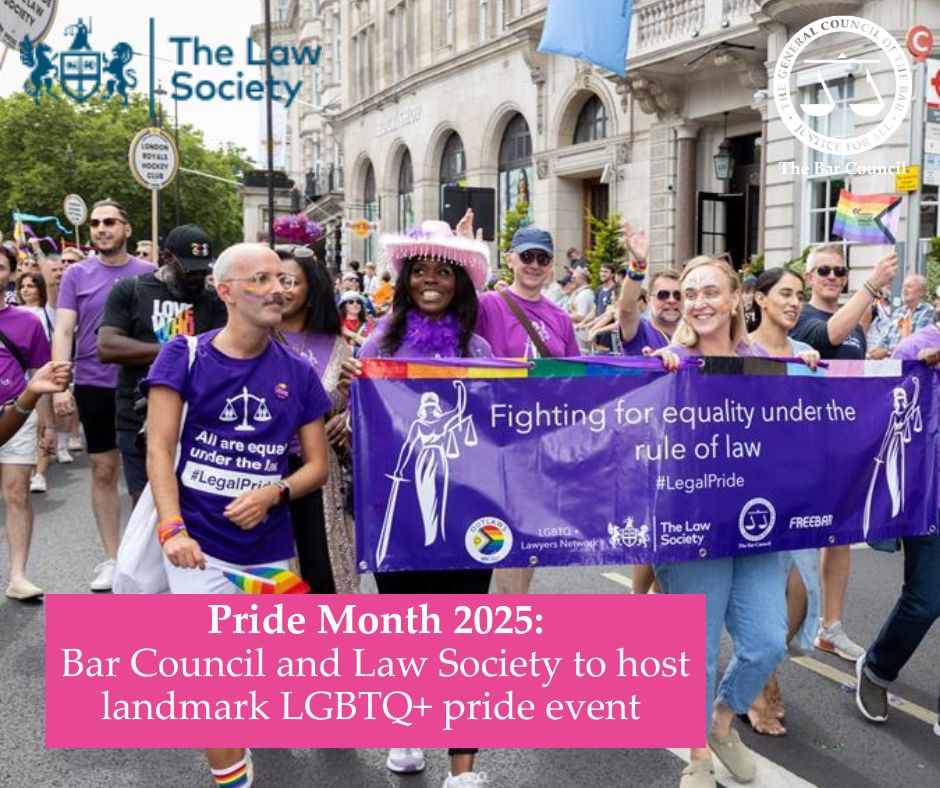 We are proud to celebrate Pride and continue our commitment to promoting equality in the legal sector. 

This year, we're hosting a landmark LGBTQ+ Pride event with the Law Society on Thursday 26 June called Pride in Practice, marking our continued commitment to inclusivity,
