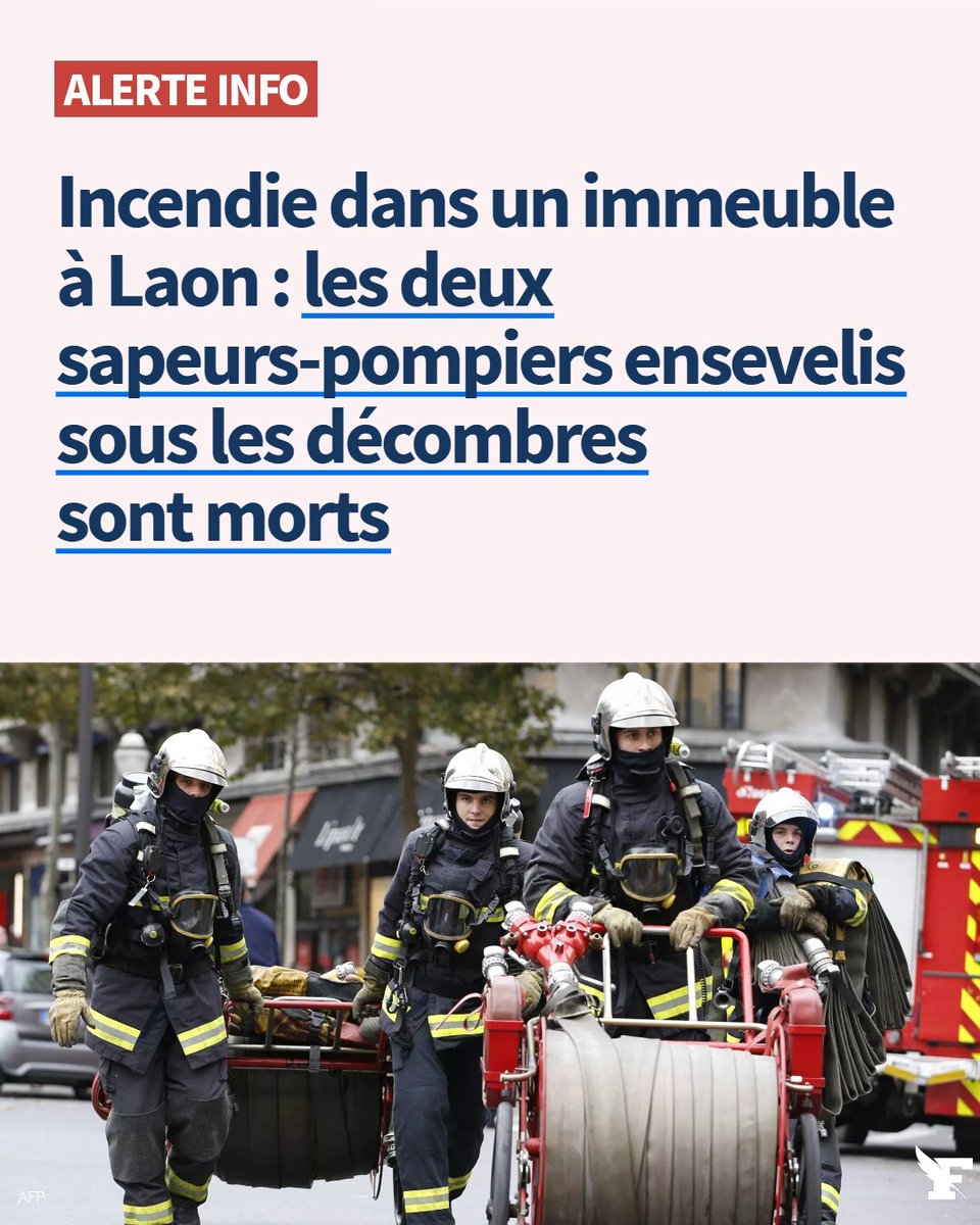 Le_Figaro's tweet photo. Deux sapeurs-pompiers sont morts, ensevelis sous les décombres d’un immeuble qui s’est effondré à Laon, dans l’Aisne. Près de 170 personnes ont été mobilisées sur place dans la nuit. https://t.co/sOCICq3fWu https://t.co/yMVFBBfJMl