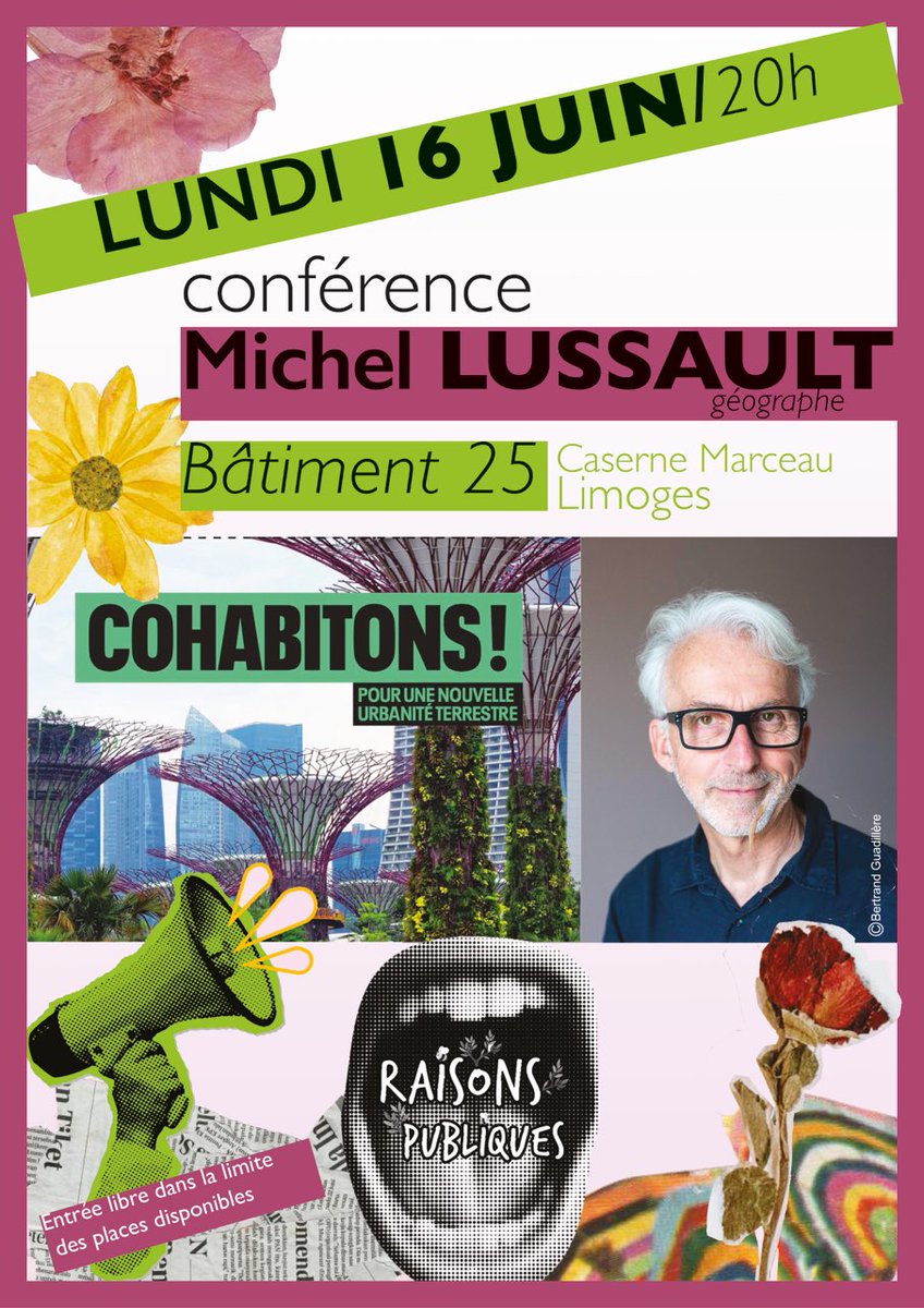 Michel Lussault présentera son dernier ouvrage « Cohabitons ! Pour une nouvelle urbanité terrestre ». La conférence sera suivie d’une séance de dédicace.
À l’initiative de l’association Raisons publiques