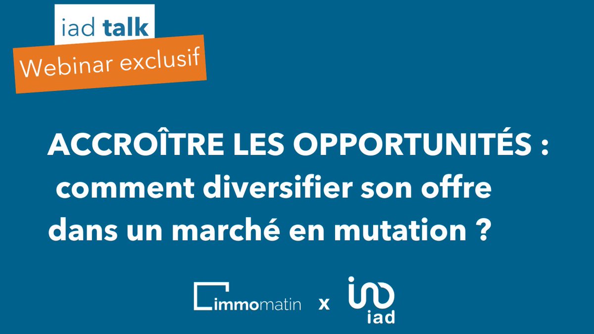 🎯🗓️ #Immobilier : Accroître les opportunités et diversifier son offre ! Des clés concrètes à découvrir dans ce #webinaire exclusif du 19 juin à 9h.
INSCRIPTION➡️ buff.ly/qE6b4SP
*Avec <a href="/IadOlivier/">Olivier DESCAMPS IAD France</a> <a href="/iadFrance/">iad France</a> <a href="/SSCARELLA/">Stéphane SCARELLA</a> <a href="/salonrent/">Salon RENT</a> <a href="/Immodvisor/">Immodvisor</a> #agenceimmobiliere