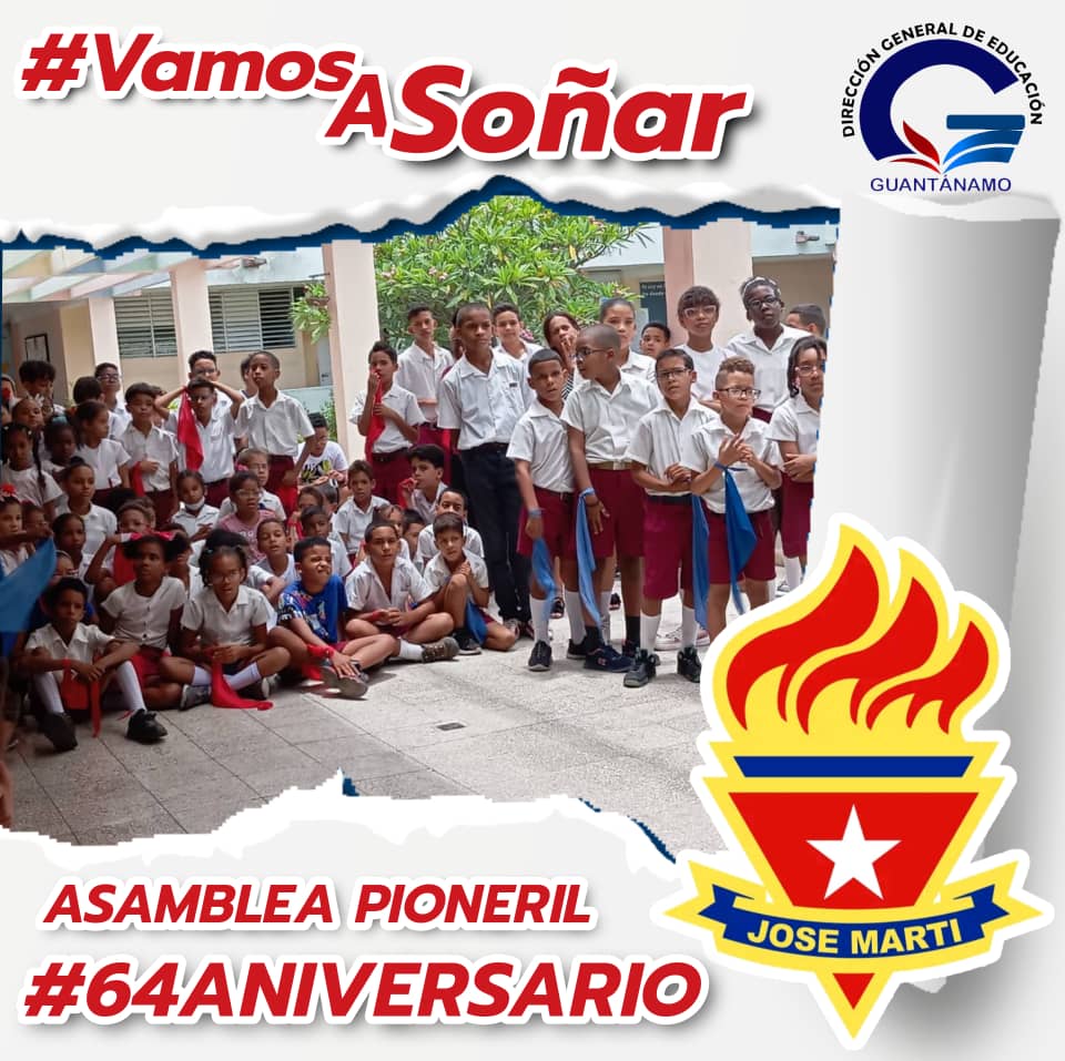 Ya los pioneros que participarán en la Asamblea Nacional #64Aniversario de la OPJM, desarrollan varias actividades en saludo al evento, <a href="/yoeaberob1/">Yoel Perez Garcia</a> <a href="/villafruel900/">Raquel Laviste Villafruela</a> <a href="/GHodelin6063/">AlvaroDavid</a> <a href="/naimatrujillob/">Naima Ariatne Trujillo Barreto</a> <a href="/nancyguantanamo/">Nancy Leliebre Revilla | Comunicación Social</a> <a href="/DiazCanelB/">Miguel Díaz-Canel Bermúdez</a> <a href="/DrRobertoMOjeda/">Dr. Roberto Morales Ojeda</a> <a href="/PartidoPCC/">Partido Comunista de Cuba</a> <a href="/AlisAzahares/">Alis Azahares</a>