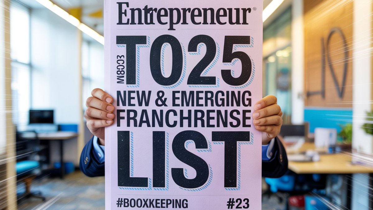 BooXkeeping's tweet image. 🚀 Exciting News! 🚀
BooXkeeping has climbed to No. 23 on Entrepreneur’s 2025 Top New &amp;amp; Emerging Franchise List! 🎉 bit.ly/3TeCD6S