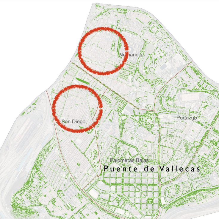 VKSostenible's tweet photo. Las Vallecas, otra vez, en la diana del calor.

🌳 Urge renaturalizar y crear sombras en nuestros parques infantiles.

Y para muestra, un botón: el de c/ Enrique Velasco, 19 https://t.co/emE3RiiDL5