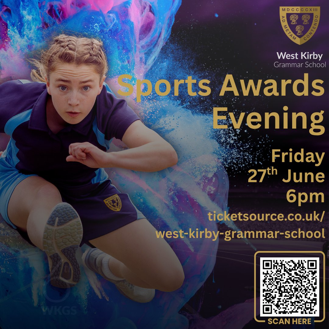 Our Sports Awards Evening is open for booking!  Everyone who has represented WKGS in any sport this year is invited to attend. 

Places can be booked at ticketsource.co.uk/west-kirby-gra…

See you there!