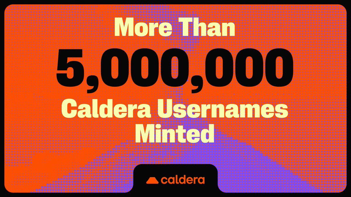 5,000,000 🔥

Wait, you haven’t minted your Caldera username yet?

Good news, there’s still time: catalyst.caldera.xyz