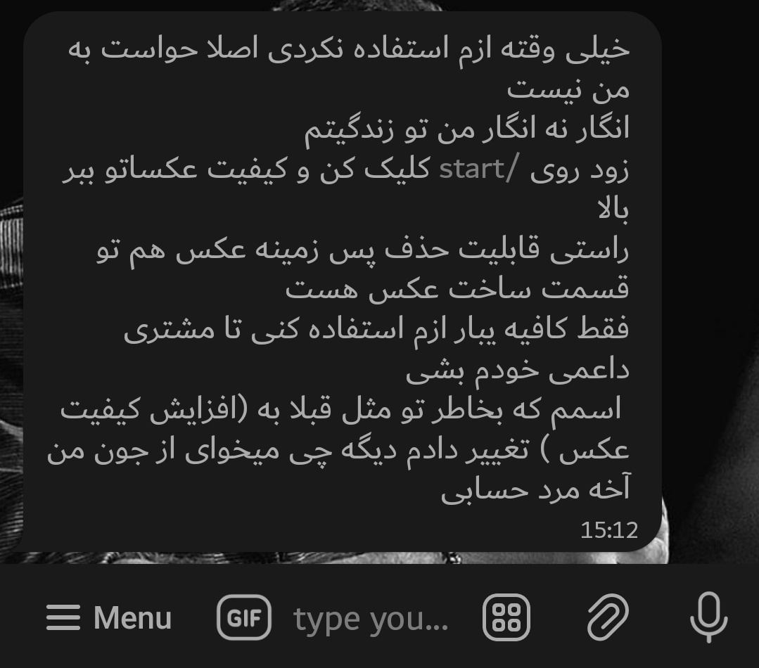 MObiNesfandyar's tweet photo. بچه ها رباتم ازم ناراحته خواستین عکس با کیفیت کنین بدین به من از دلش در بیارم 🤌🏻 https://t.co/htqms9bI0o