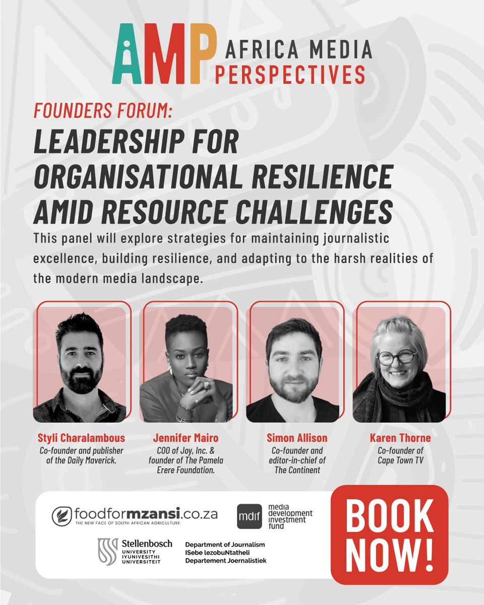 How do you lead an independent media org. to survive &amp; thrive in the face of financial pressures, newsroom layoffs &amp; funding cuts? At this year's #AMP25, industry leaders discuss leadership for organisational resilience amid resource challenges.
africamediaperspectives.com/product/amp-20…