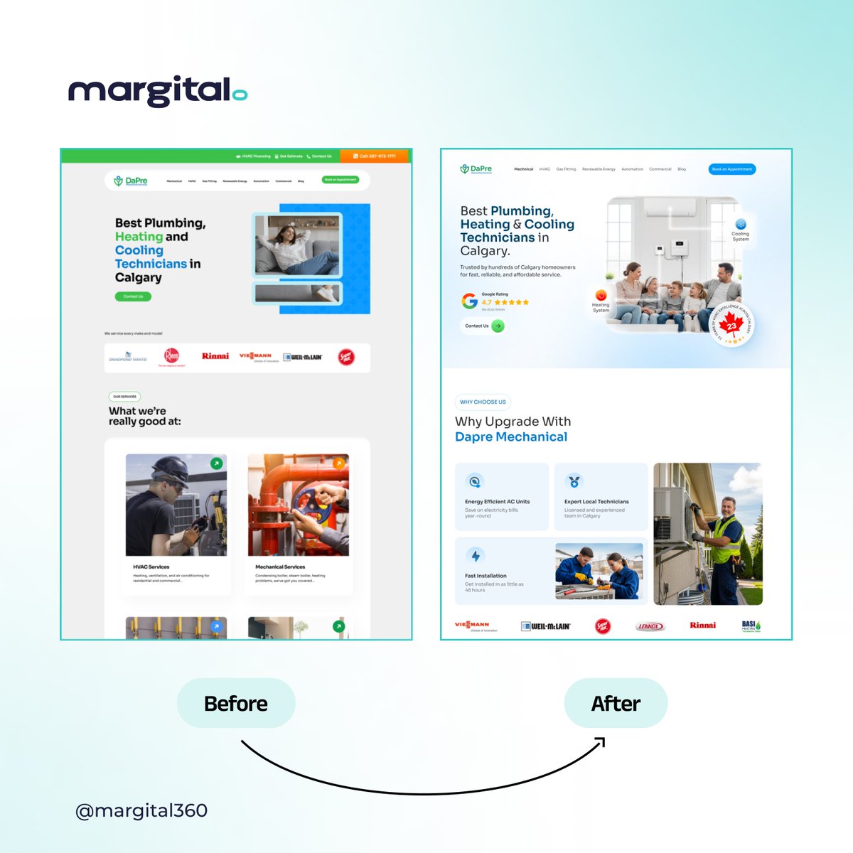 Another website transformation by <a href="/Margital360/">Margital360 | Creative Agency</a>  for DaPre Mechanical Services.