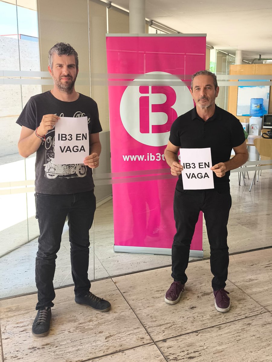 Comitè d'empresa EPRTVIB. IB3 (@comiteinfosib3) on Twitter photo La vaga a #IB3 té un seguiment del 95 per cent en l'aturada parcial entre les 11 i les 14 hores. <a href="/AMEstarellas/">Antònia Maria Estarellas</a> <a href="/MargaProhens/">Marga Prohens</a> <a href="/goib/">Govern de les Illes Balears</a> La vaga a #IB3 té un seguiment del 95 per cent en l'aturada parcial entre les 11 i les 14 hores. <a href="/AMEstarellas/">Antònia Maria Estarellas</a> <a href="/MargaProhens/">Marga Prohens</a> <a href="/goib/">Govern de les Illes Balears</a>