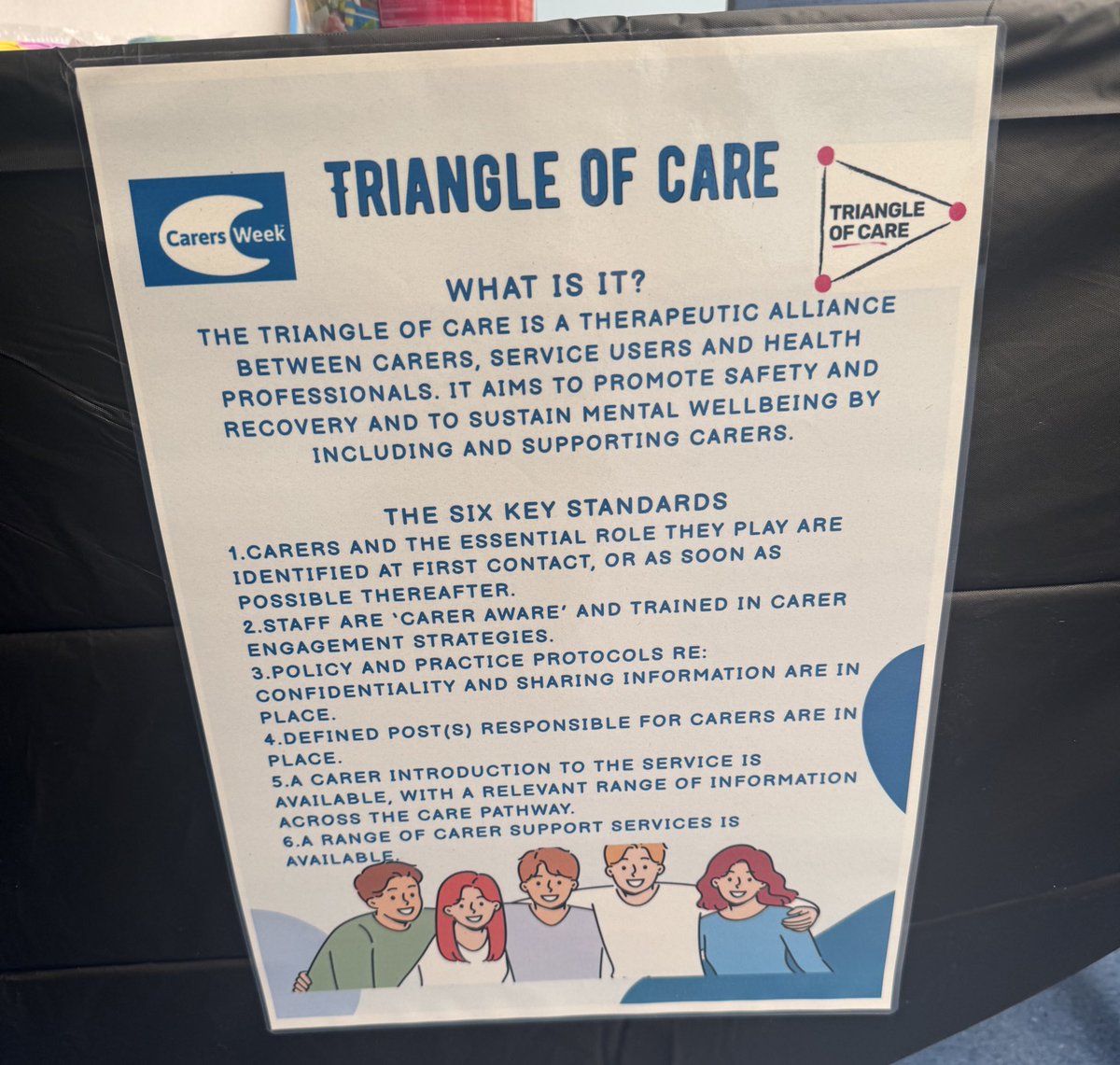 SarraKettles's tweet photo. Well done to all the team pulling together a fantastic Carers Event in Carseview today. A great buzz linked to the triangle of care and the launch of the new carer standard for MH person centred care planning - really well done! #carers #mhimprove @NHSTayside https://t.co/uvBxLbZHgS