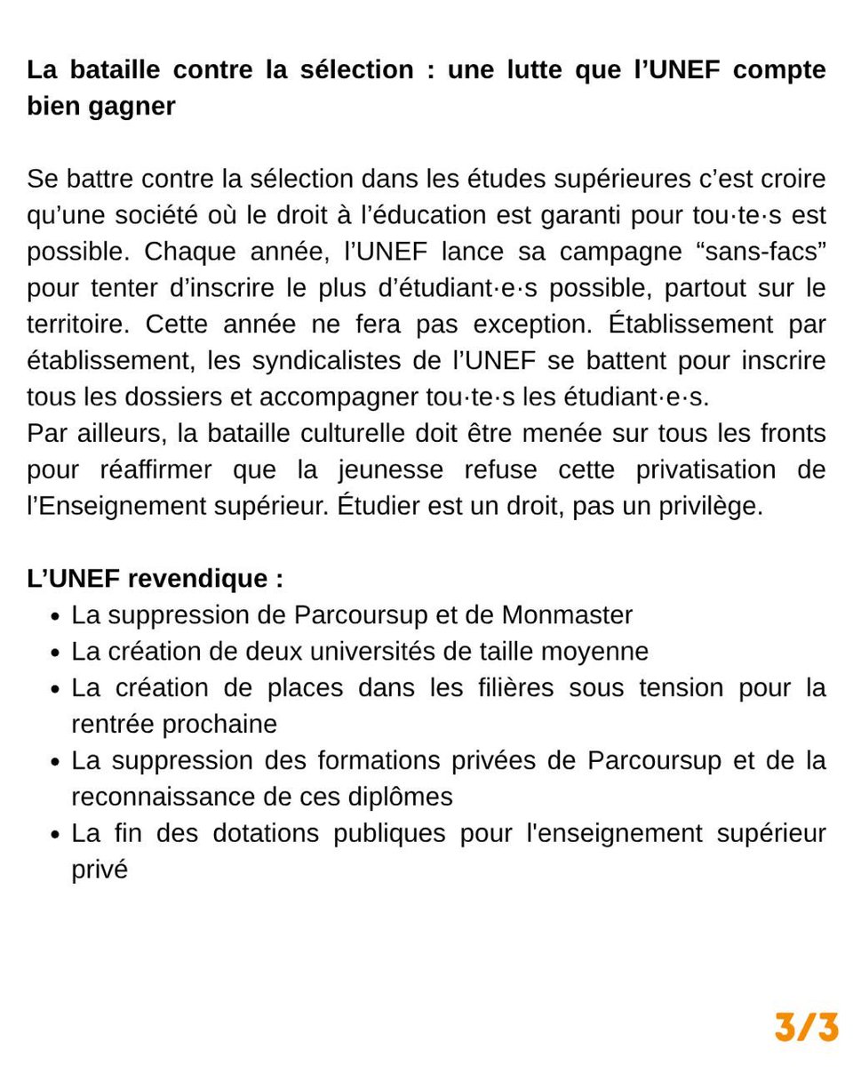 L´UNEF refuse la sélection mise en place par Macron ainsi que l’austérité budgétaire dans nos universités. Mobilisons-nous pour inscrire tou•te•s les dans facs !