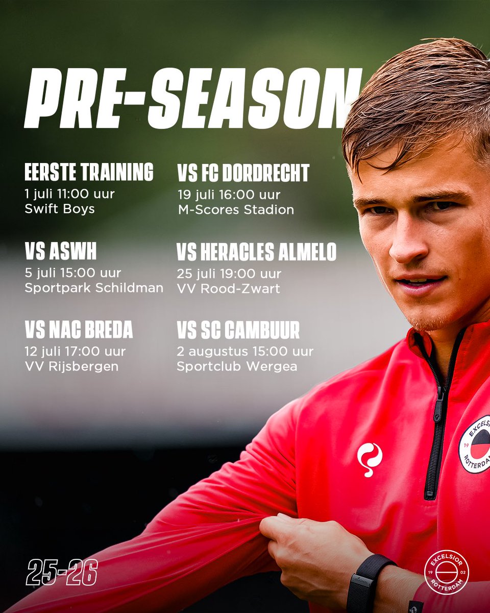Save the dates 📲

🔗 excelsiorrotterdam.sub.link/PreSeason2526

#PreSeason