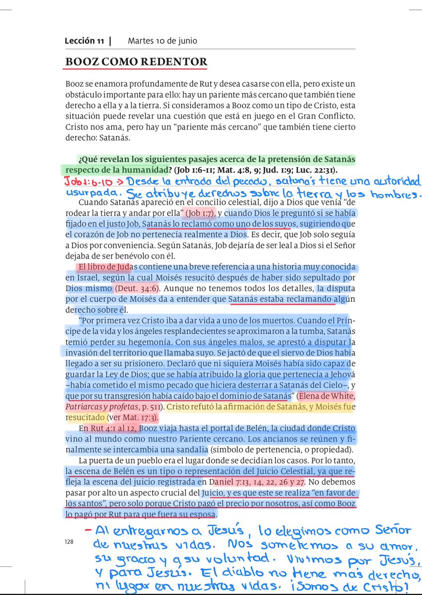 #LESAdv/martes10
BOOZ COMO REDENTOR
Job1:6-11;Mat.4:8,9;Jud.1:9;Luc.22:31
🔹Desde la entrada del pecado, Satanás reclama derechos sobre la humanidad 
🔹Pero Cristo ya pagó el precio por nosotros y somos redimidos; así como Booz lo pagó por Rut para que fuera su esposa.