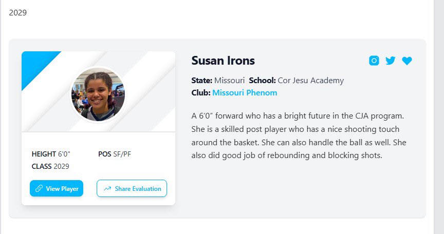 Susan Irons (Sui) (@susanironsstl13) on Twitter photo Thank you <a href="/earlaustinjr/">Earl Austin Jr.</a> and <a href="/PrepGirlsHoops/">Prep Girls Hoops ๐</a> for the write up! Playing for my new high school <a href="/CorJesuAcademy/">Cor Jesu Academy</a> at the Next Level Shootout was the first step for the next four years! #classof2029 <a href="/CoachSantanaSTL/">Coach Santana STL</a> <a href="/MissouriPhenom/">Phenom Basketball</a> Thank you <a href="/earlaustinjr/">Earl Austin Jr.</a> and <a href="/PrepGirlsHoops/">Prep Girls Hoops ๐</a> for the write up! Playing for my new high school <a href="/CorJesuAcademy/">Cor Jesu Academy</a> at the Next Level Shootout was the first step for the next four years! #classof2029 <a href="/CoachSantanaSTL/">Coach Santana STL</a> <a href="/MissouriPhenom/">Phenom Basketball</a>