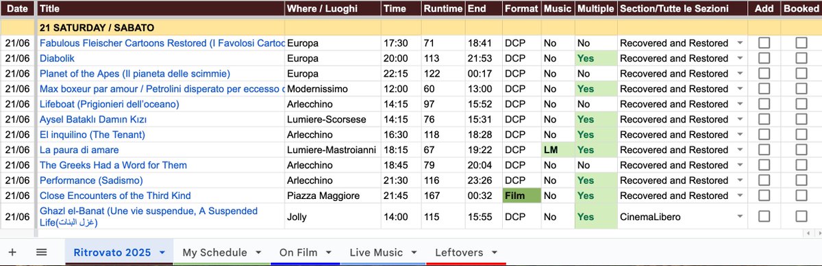 The Il Cinema Ritrovato spreadsheet scheduler is underway! Pre-order via Ko-fi and have your personal scheduler within hours! repcinema.com/blog/tags/il-c… 
#IlCinemaRitrovato