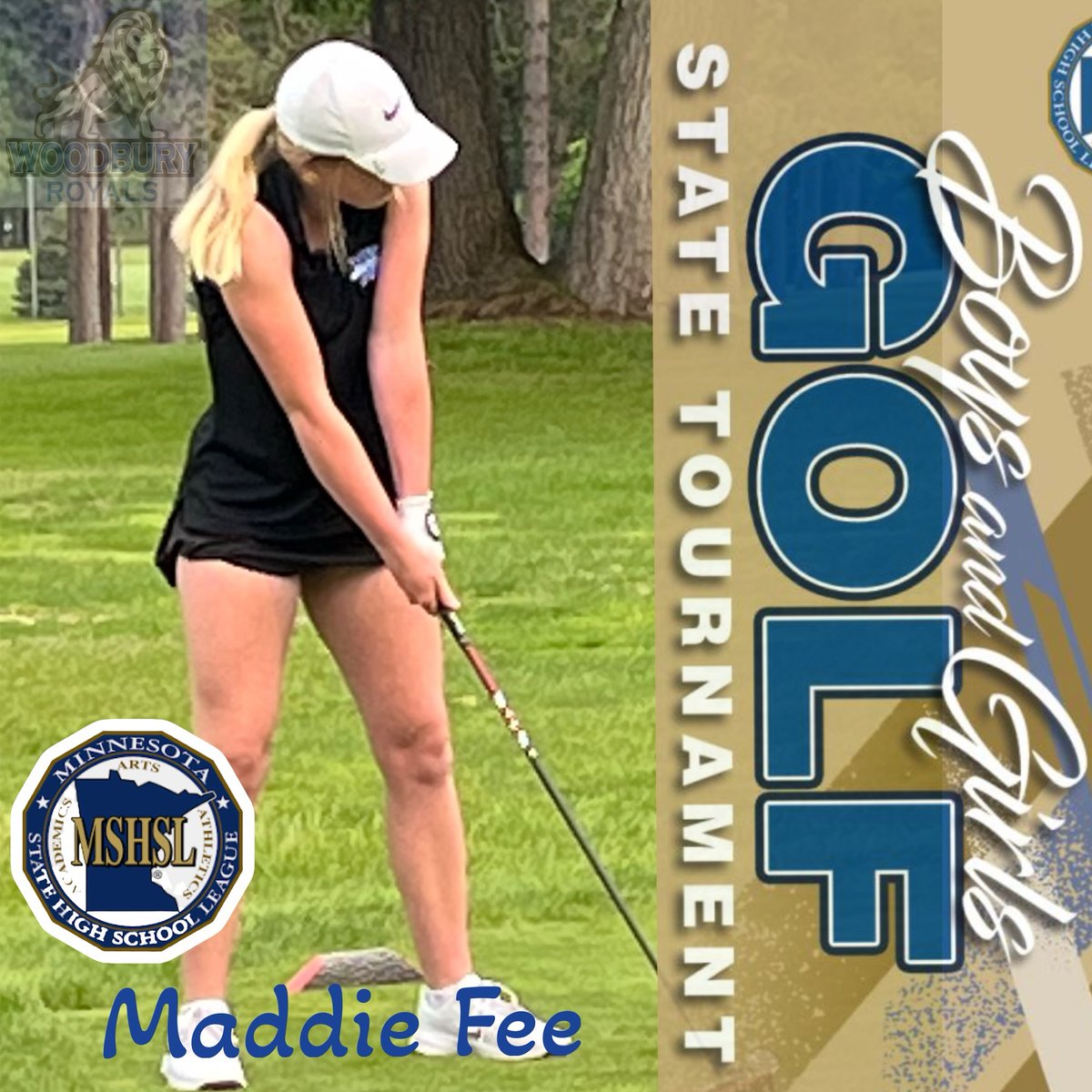 Good Luck to Maddie Fee at the MSHSL State AAA Golf Meet. She tee's off this morning at 7:54 AM at Bunker Hills Golf Course.