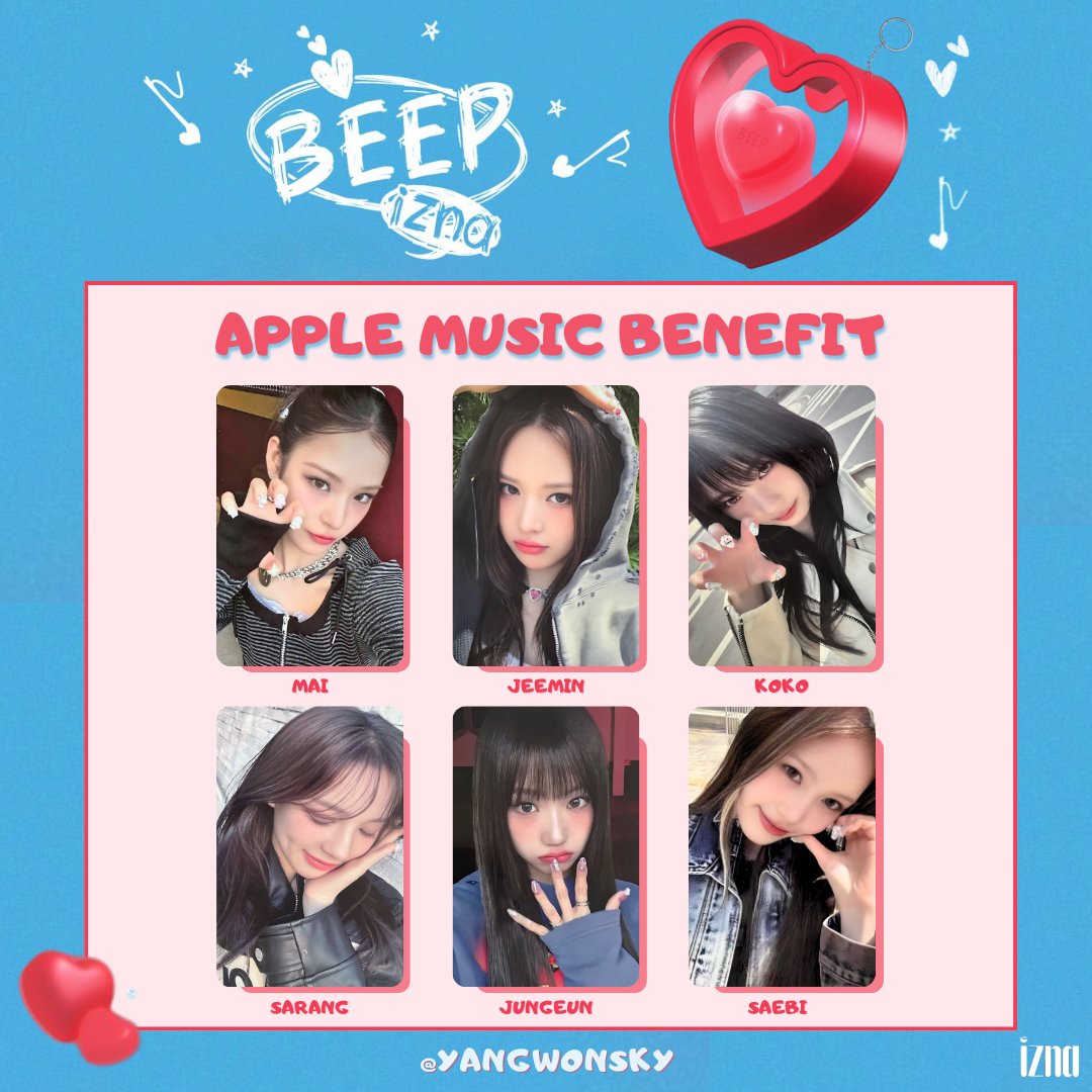 ☆°• IZNA BEEP [SINGLE] ALBUM PHOTOCARD PCS TEMPLATE APPLE MUSIC