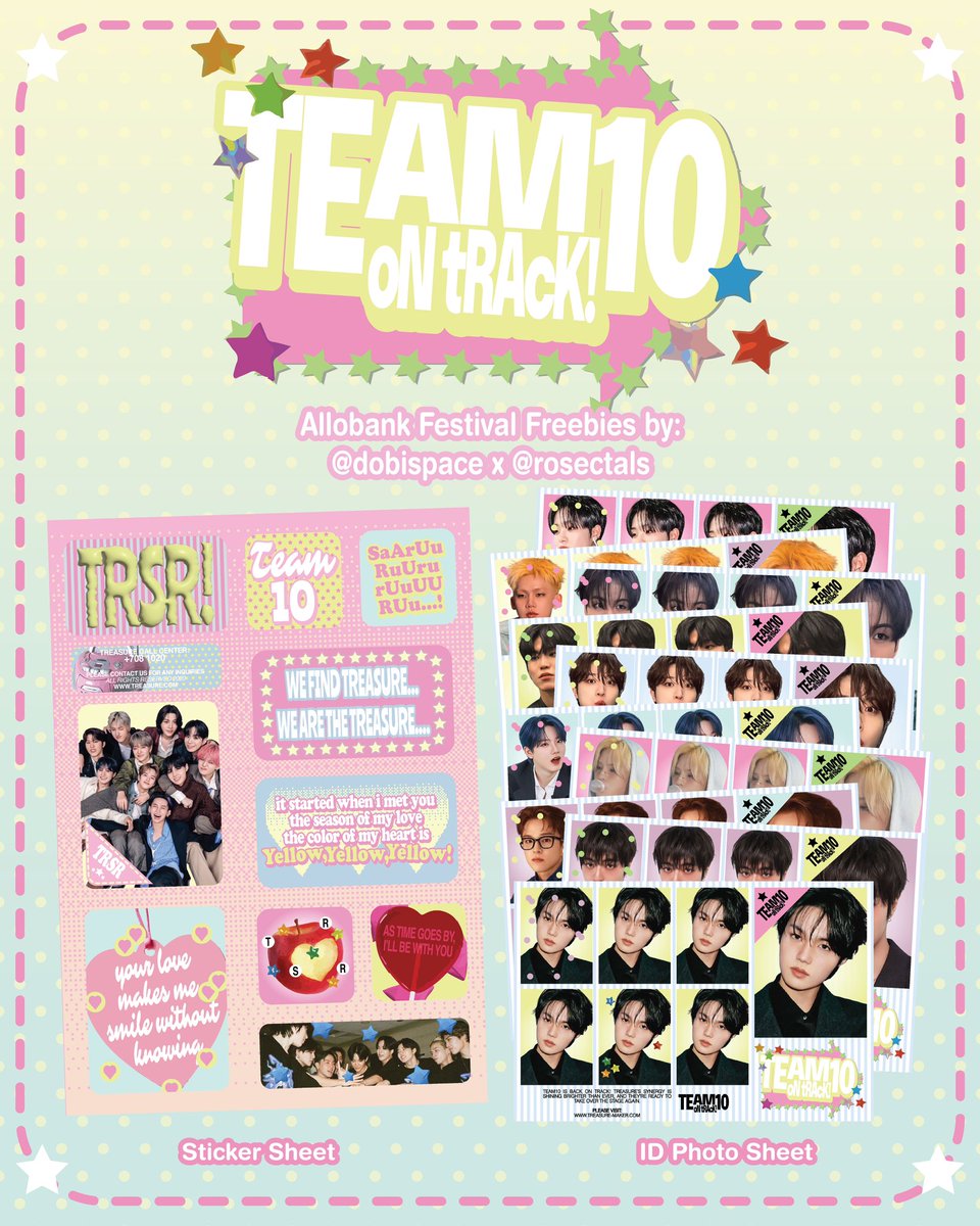 ˚₊‧꒰ა 𝙏𝙀𝘼𝙈𝟭𝟬 𝙤𝙣 𝙏𝙧𝙖𝙘𝙠 ໒꒱ ‧₊˚
#TREASURE allobank festival freebies 
by <a href="/dobispace/">َ🪩</a> x <a href="/rosectals/">c.</a> ♡

@ istora senayan
🍎 june 22, 2025 ( day 2 )

⭐️ limited qty, strictly do not throw or sell 💗