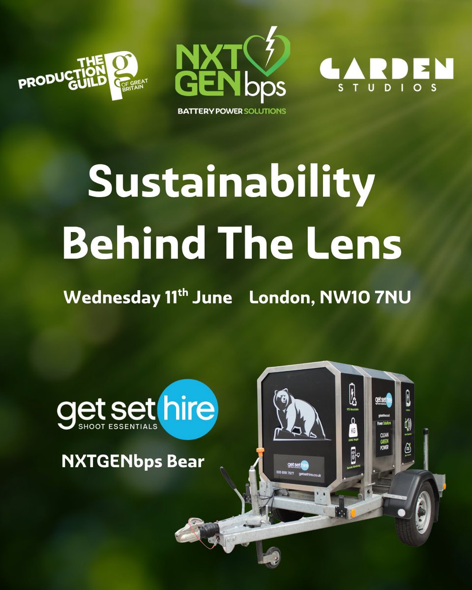 We’re looking forward to being part of Sustainability Behind the Lens tomorrow, showcasing our battery solutions.

You’ll also find the NXTGENbps Bear on site with <a href="/GetSetHire/">Get Set Hire</a>. Visit them there to find out how to hire it for your next shoot.

Register: bit.ly/4kIOFB8
