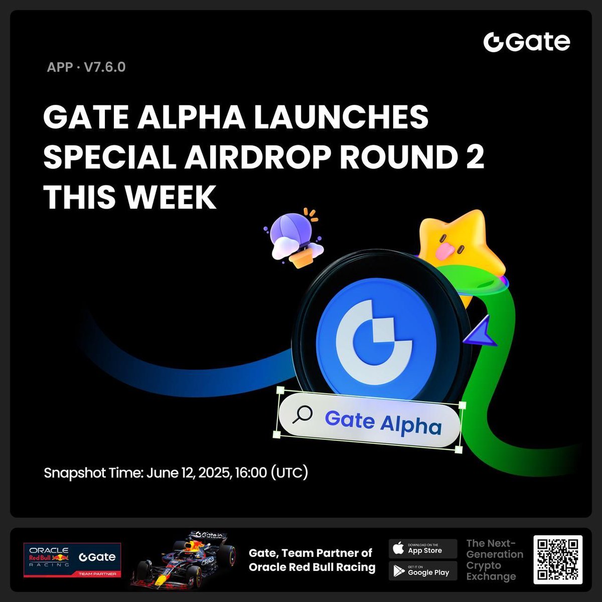 🎉 Gate Alpha Points Special Airdrop Round 2 is coming! Get Token Mystery  Boxes based on your Alpha Points - No points will be deducted. 📸 Alpha  Points Snapshot: June 12, 16:00 (