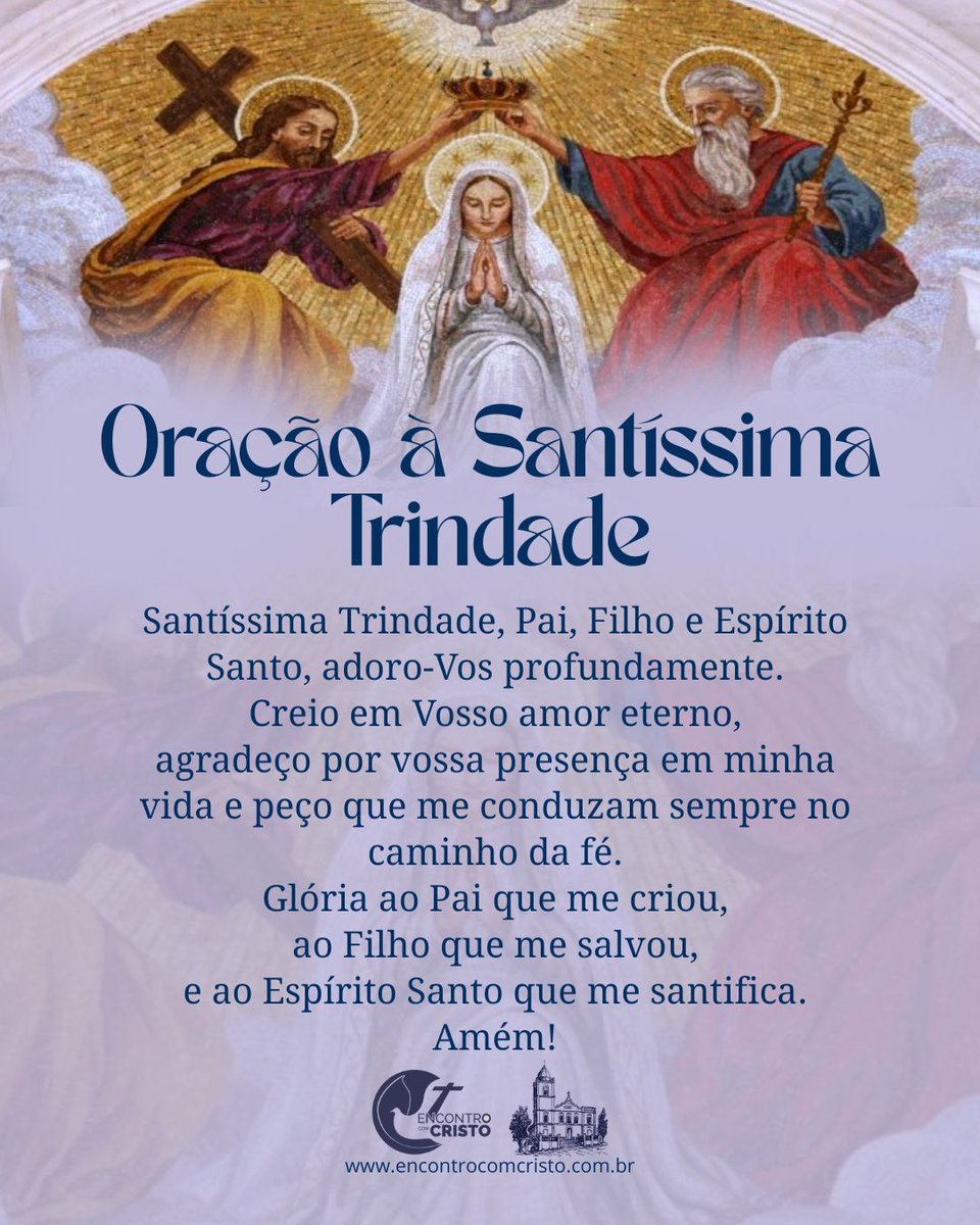 Hoje, a Igreja celebra a Solenidade da Santíssima Trindade, o mistério central da fé e da vida cristã. Deus se revelou como Pai, Filho e Espírito Santo. Foi Nosso Senhor Jesus Cristo quem nos revelou esse mistério.