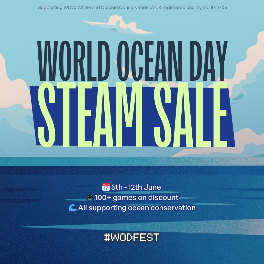 PowerWash Simulator (@powerwashsim) on Twitter photo The #WorldOceanDay Steam sale is live now! 💦
You can find PowerWash Simulator 2 in the Coming Soon section, and discounts on some great games to help support <a href="/whalesorg/">Whale and Dolphin Conservation (WDC)</a> & keep the oceans safe 🐳 🐬
bit.ly/WODSale25 The #WorldOceanDay Steam sale is live now! 💦
You can find PowerWash Simulator 2 in the Coming Soon section, and discounts on some great games to help support <a href="/whalesorg/">Whale and Dolphin Conservation (WDC)</a> & keep the oceans safe 🐳 🐬
bit.ly/WODSale25