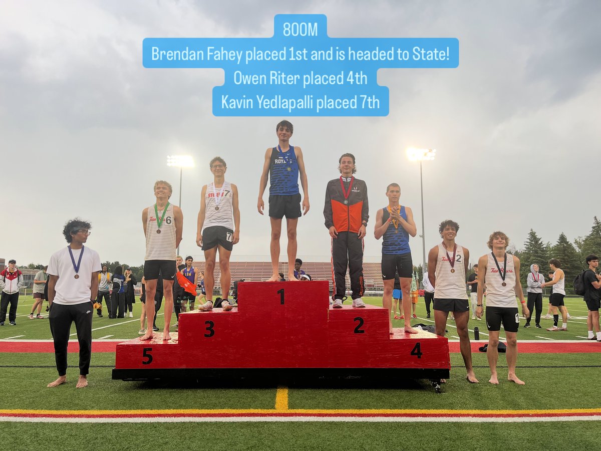 Brendan Fahey, Section 4AAA Champion in the 800 meter dash takes to the track today at the MSHSL State Track and Field Meet today. Brendan runs in the second heat.  You got this!