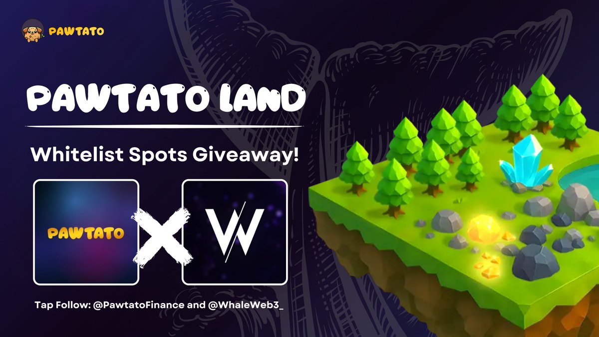 Whale3 (@whaleweb3_) on Twitter photo Happy to announce our collaboration with
<a href="/PawtatoFinance/">Pawtato Finance | Sui</a>
Giveaway live on Whale3 discord!
For more info, join their discord
discord.gg/pawtato Happy to announce our collaboration with
<a href="/PawtatoFinance/">Pawtato Finance | Sui</a>
Giveaway live on Whale3 discord!
For more info, join their discord
discord.gg/pawtato