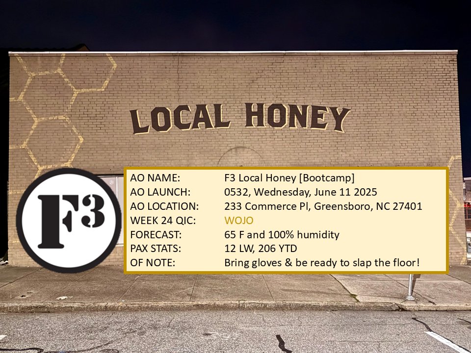Humidity getting to you? Shake it off and slap the floor tomorrow with <a href="/PaulLWingate/">Paul Wingate</a> aka Wojo. He'll lead us on a bootcamp worthy of 3rd team all-ACC tomorrow at Local Honey! SYITG
