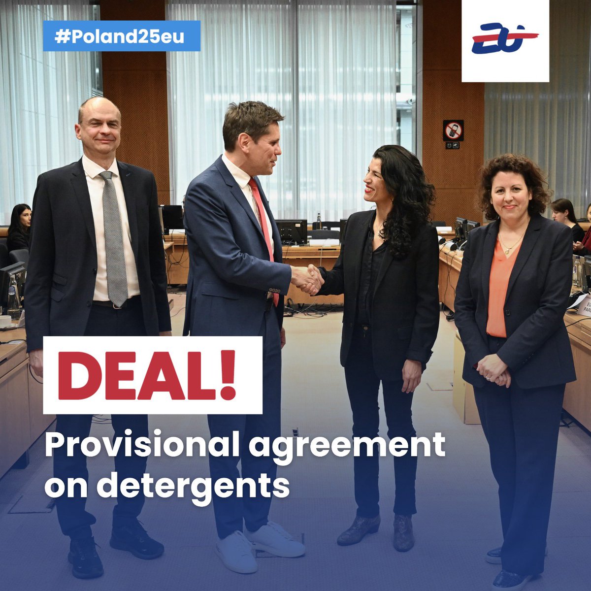 Simplification, smarter rules, greener products — that’s the future of the EU detergents. 

Council and EP provisional agreement on detergents ensures clear, practical regulations that protect the environment and boost competitiveness. Together, we build a sustainable Europe.