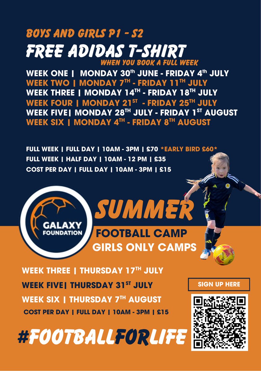 Only a few weeks to go until our Summer Football Camps.
 
⚽️Great fun
✅Lots of football to enjoy
✅Make new friends 
⚽️Free adidas T shirt 
Pls RT
<a href="/MorayPS/">Moray Primary School</a> <a href="/BowhousePS/">Bowhouse PS</a> <a href="/BeancrossPS/">Beancross Primary</a> <a href="/sacredheartps/">Sacred Heart</a> <a href="/WallacestonePS/">Wallacestone PS</a> <a href="/WestquarterPrim/">Westquarter Primary</a> <a href="/HallglenPrimary/">Hallglen Primary School</a> <a href="/LauriestonPS/">Laurieston PS</a> <a href="/VictoriaPS16/">Victoria Primary</a>