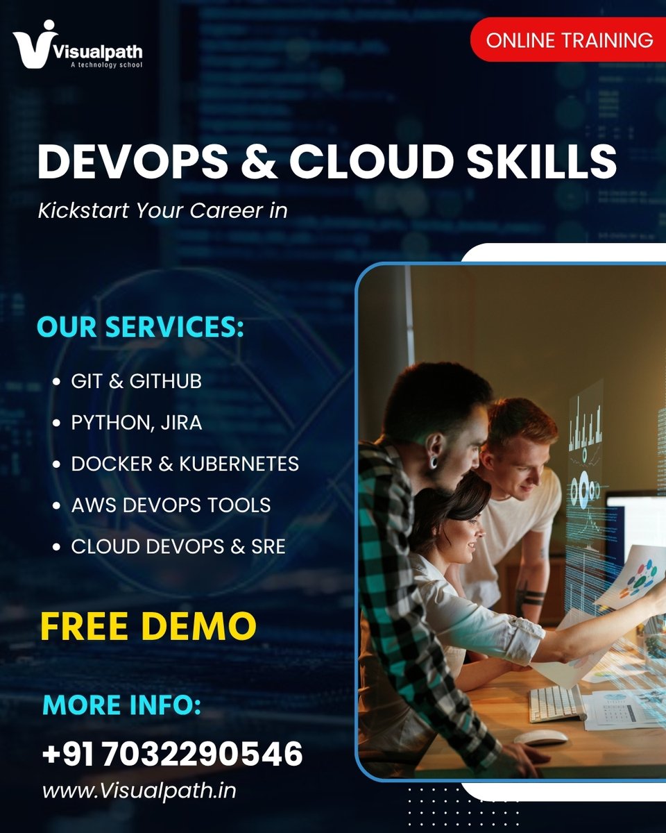 VisualpathPro's tweet image. 🚀 Kickstart Your Career in DevOps &amp;amp; Cloud!
 💡 Our Expert Training Includes:
🔹 Git &amp;amp; GitHub
🔹 Python, Jira
🔹 Docker &amp;amp; Kubernetes
🔹 AWS DevOps Tools
🔹 Cloud DevOps &amp;amp; SRE
🎓 Get a FREE DEMO Today!
📞 Call Now: +91 7032290546
🌍 Visit: visualpath.in/devops-trainin…
#awsDevops