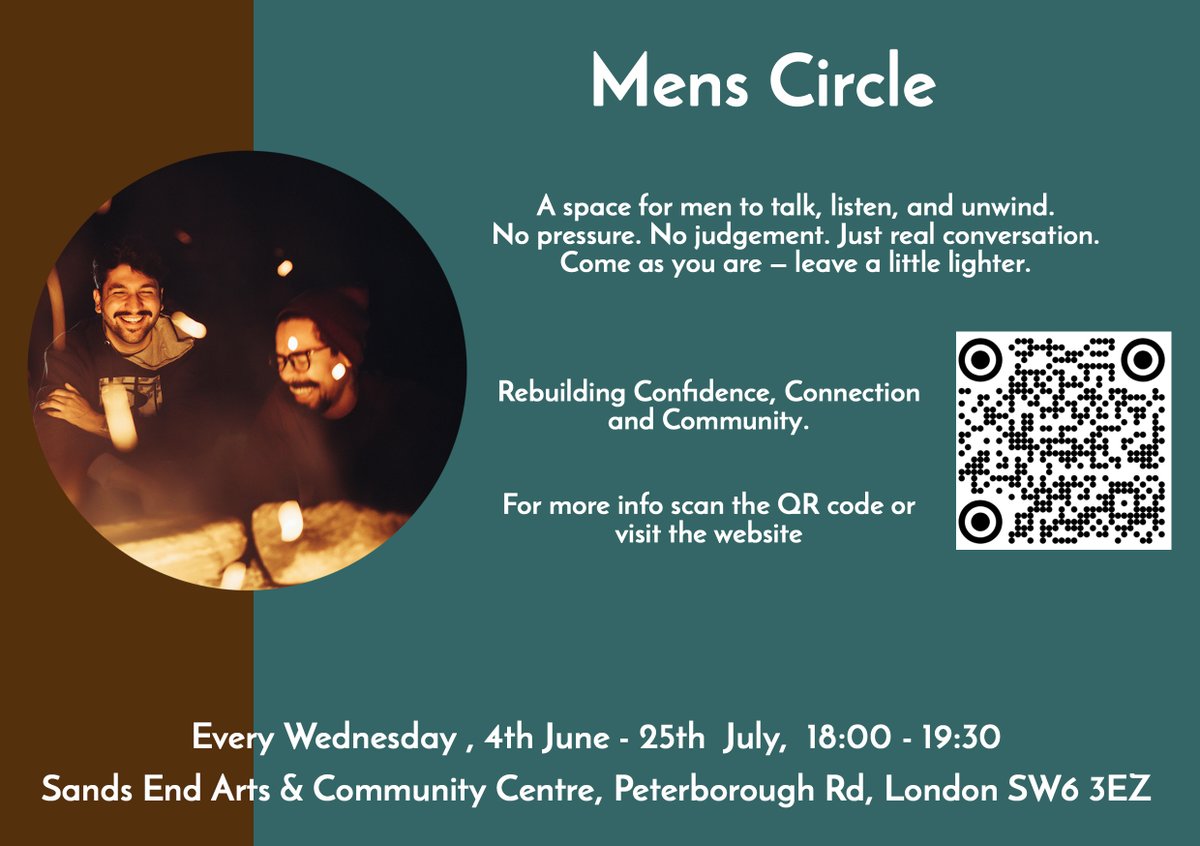 South Fulham PCN (@southfulhampcn) on Twitter photo It is #MensHealthWeek. If you want to talk, head to <a href="/SeaccFulham/">SEACCFulham</a> for Men's Circle. A space to talk & share. A problem shared is a problem halved. No pressure, no judgement
📅Wed
⏰6-7.30pm
📍SW6 3EZ
#menshealth #wellbeing #MentalHealth <a href="/SandsEndFulham/">Sands End | Fulham</a> <a href="/HFEHMind/">Hammersmith, Fulham, Ealing and Hounslow Mind</a> <a href="/HealthwatchHF/">Healthwatch Hammersmith & Fulham</a> It is #MensHealthWeek. If you want to talk, head to <a href="/SeaccFulham/">SEACCFulham</a> for Men's Circle. A space to talk & share. A problem shared is a problem halved. No pressure, no judgement
📅Wed
⏰6-7.30pm
📍SW6 3EZ
#menshealth #wellbeing #MentalHealth <a href="/SandsEndFulham/">Sands End | Fulham</a> <a href="/HFEHMind/">Hammersmith, Fulham, Ealing and Hounslow Mind</a> <a href="/HealthwatchHF/">Healthwatch Hammersmith & Fulham</a>