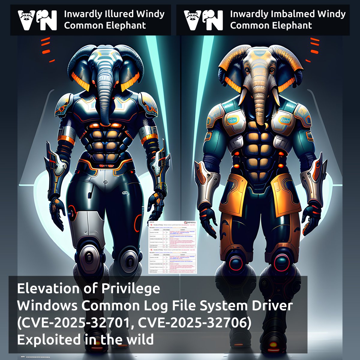 leonov_av's tweet photo. About Elevation of Privilege - Windows CLFS Driver (CVE-2025-32701, CVE-2025-32706) vulnerabilities. No public exploits or exploitation details yet. 🤷‍♂️ But these vulns are likely being used in ransomware attacks. #Microsoft #Windows #CLFS
➡️ https://t.co/iZ5vwkUEKF https://t.co/nf05Zfybmh